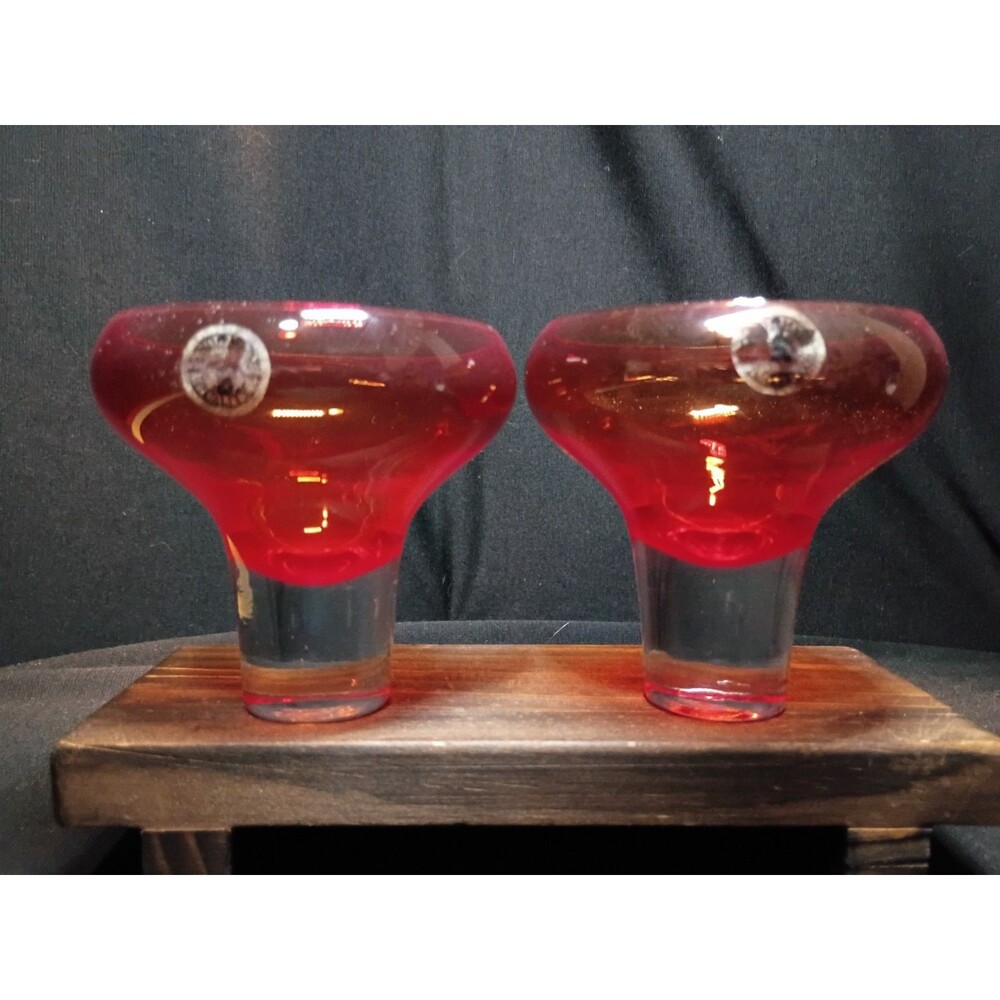 IKEA KOMEDI Red Cocktail Glasses Set 2 Johanna Jelinek 7 Oz 2005 Original Box